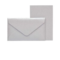 Kleine Feine! Umschläge + Karten 5 Stk. silber